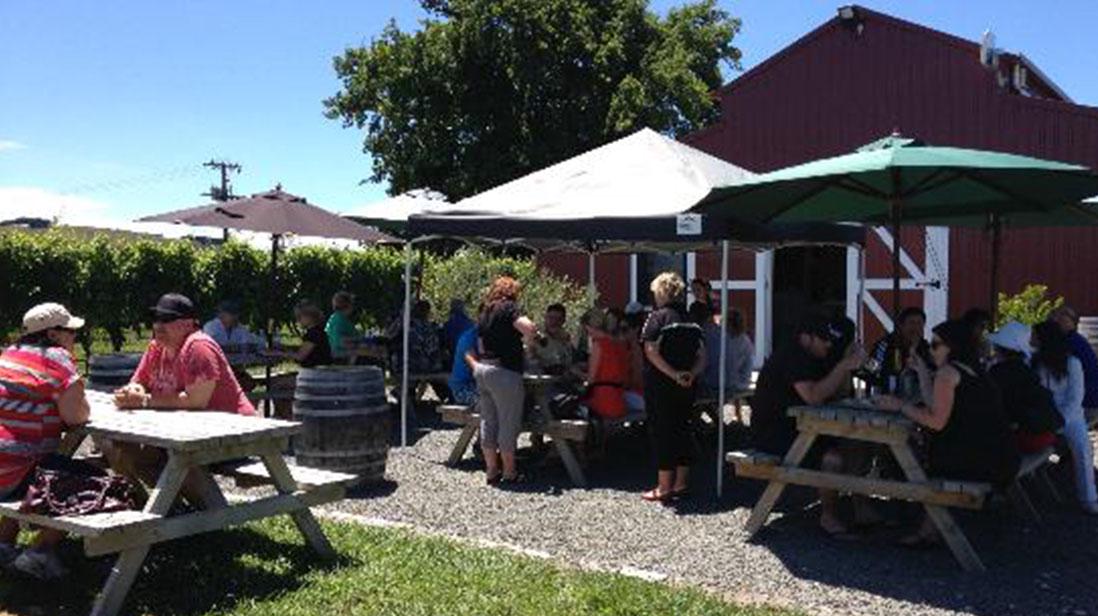 Hawkes Bay wine tours guests outdoors